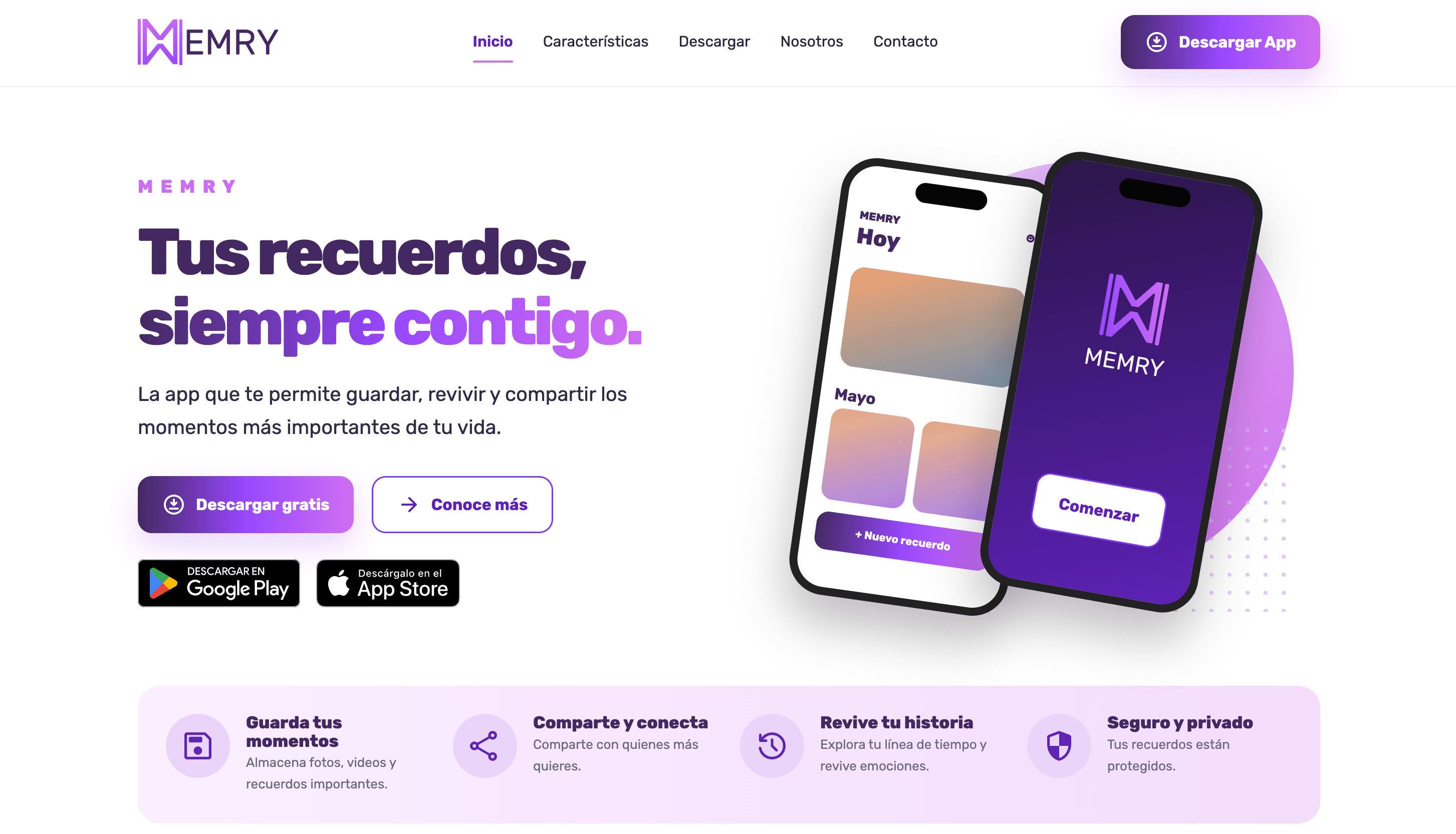 Vista previa del proyecto Memry